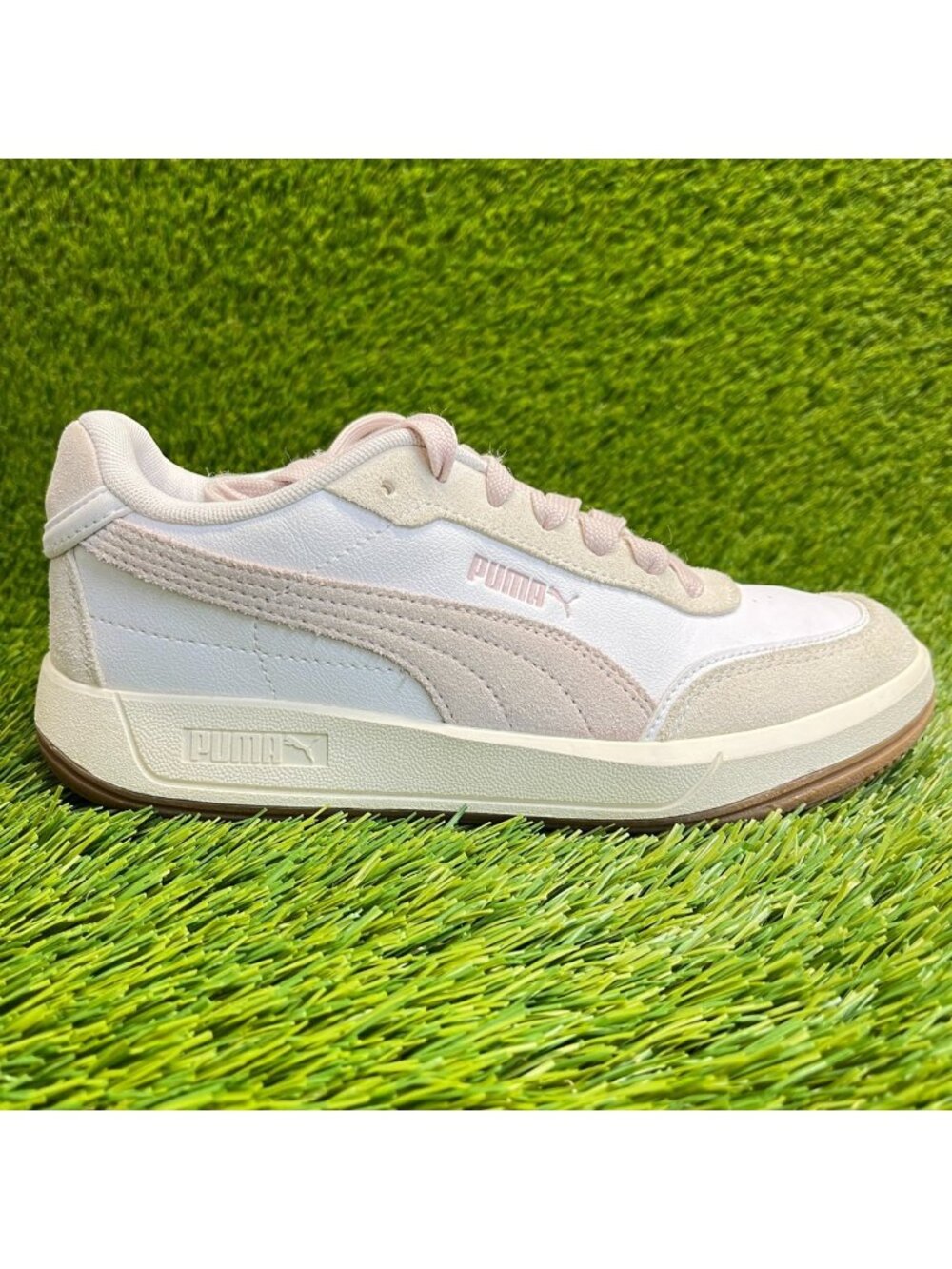 Puma Club Pearl Womens Size 7 Pink White Athletic Leather Shoes Sneakers